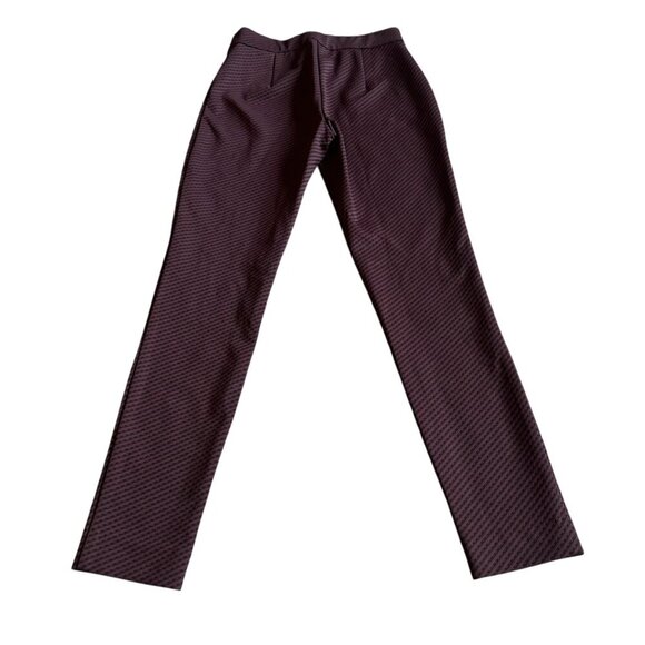 Theory Black Burgundy Cropped Slacks Pants Stretch Pull-On Skinny Fit Size Small - Picture 7 of 11